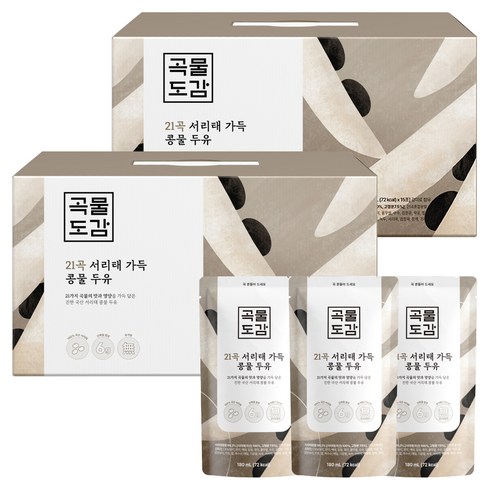 곡물도감 국산 21곡 서리태 가득 콩물두유, 180ml, 30개