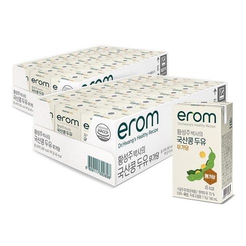 이롬 황성주 박사의 국산콩 두유 무가당, 140ml, 48개