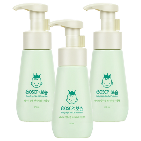 보습 베이비 샴푸 앤 바디워시 거품형, 270ml, 3개