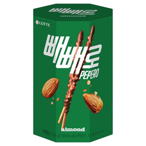 빼빼로 아몬드, 132g, 1개