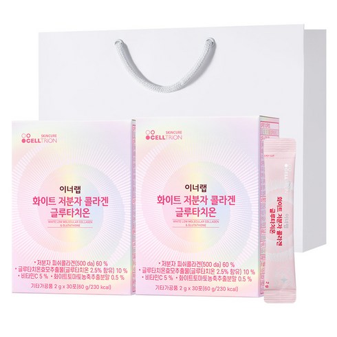 이너랩 화이트 저분자 콜라겐 글루타치온 + 쇼핑백 세트, 60g, 2개