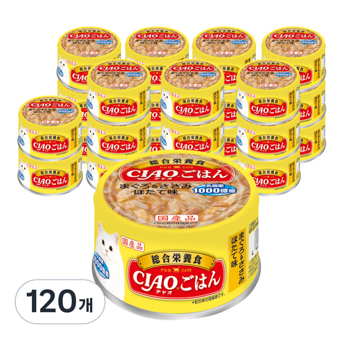 챠오츄르 어덜트 고양이 고항 주식캔, 닭+참치, 85g, 120개