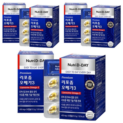 뉴트리디데이 프리미엄 리포좀 오메가3 13.5g, 30정, 6개