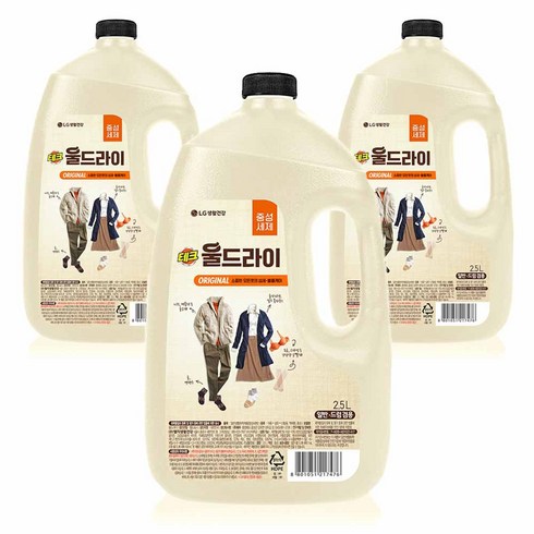 테크 울드라이 오리지널 중성세제 본품, 2.5L, 3개