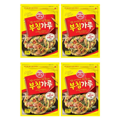 오뚜기 부침가루, 1kg, 4개