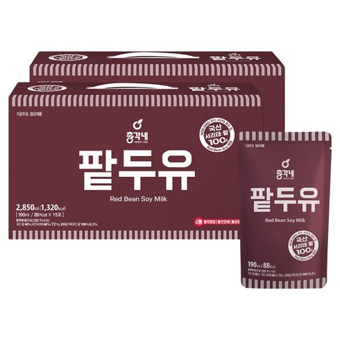 총각네 국산 서리태 팥두유, 190ml, 30개