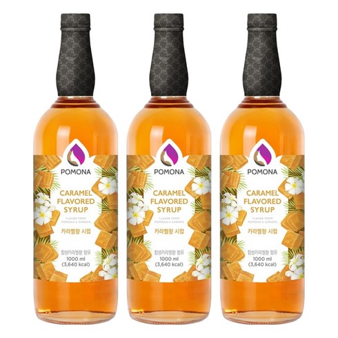 포모나 카라멜 커피시럽, 1L, 3개