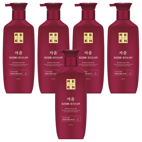 리엔 자윤 모근강화 중건성 샴푸, 500ml, 5개