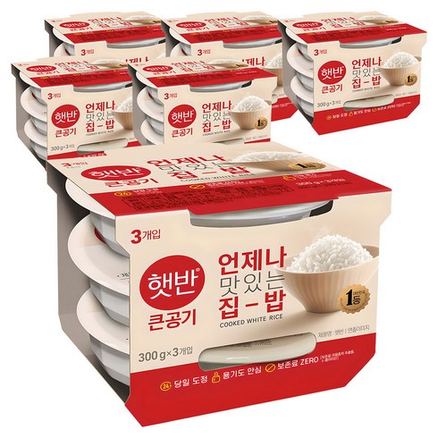 햇반 백미밥 큰공기, 300g, 18개