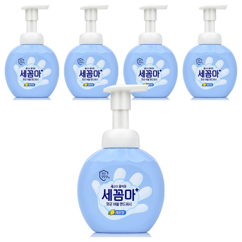 세균아꼼짝마 항균 버블 핸드워시 레몬향, 250ml, 5개