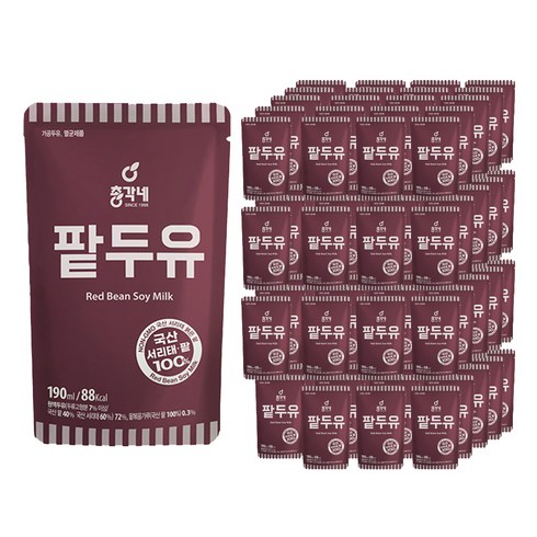 총각네 국산 서리태 팥두유, 190ml, 60개