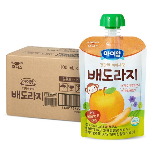 일동후디스 아이얌 건강한 아이사랑 주스, 20개, 100ml