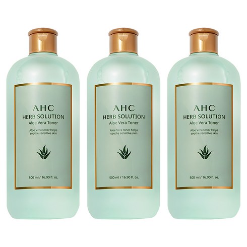 AHC 허브 솔루션 알로에 베라 토너, 500ml, 3개