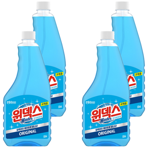 윈덱스 유리세정제 교체용, 500ml, 4개