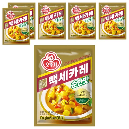 오뚜기 백세카레 순한맛, 100g, 6개