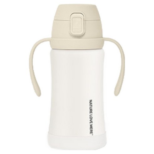 네이쳐러브메레 애니멀 프렌즈 원터치 스테인리스 빨대컵, 크림베이지, 1개, 300ml