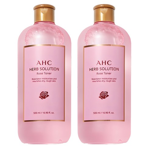 AHC 허브 솔루션 로즈 토너, 500ml, 2개