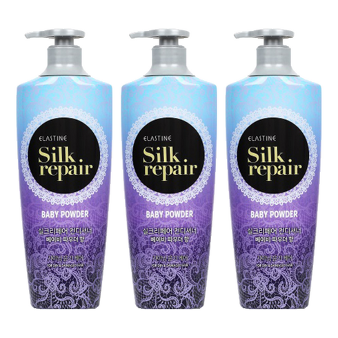 엘라스틴 실크 리페어 컨디셔너 베이비파우더 향, 550ml, 3개