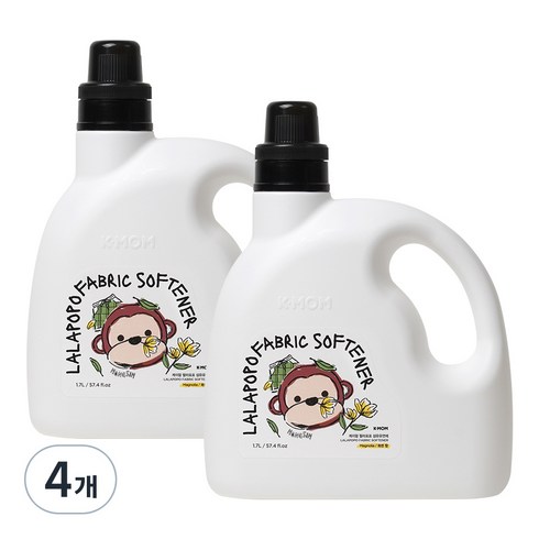 케이맘 랄라포포 유아용 섬유유연제 목련향, 4개, 1.7L