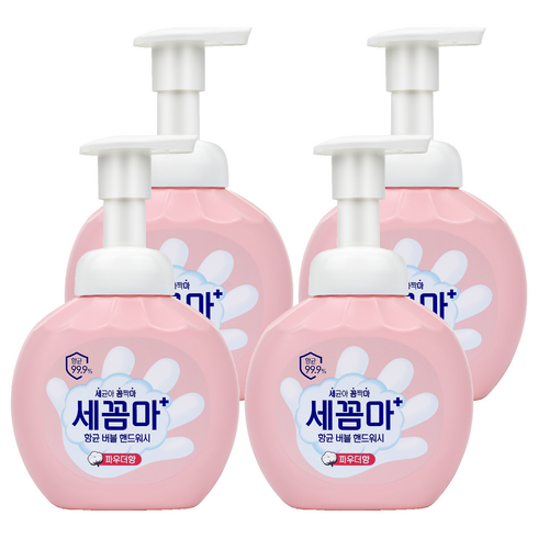 세균아꼼짝마 항균 버블 핸드워시 파우더향, 250ml, 4개