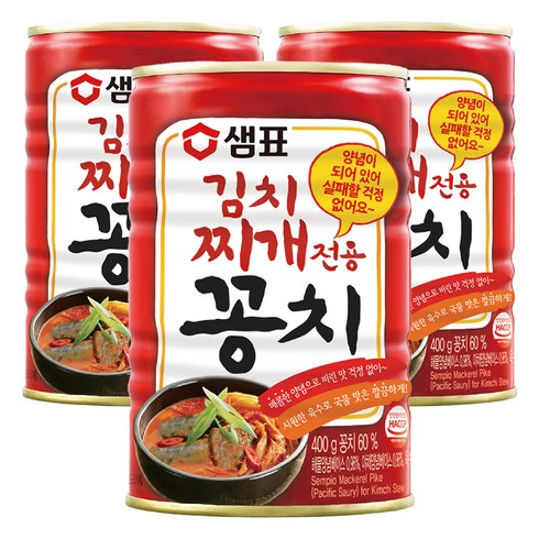 샘표 김치찌개전용 꽁치 통조림, 3개, 400g