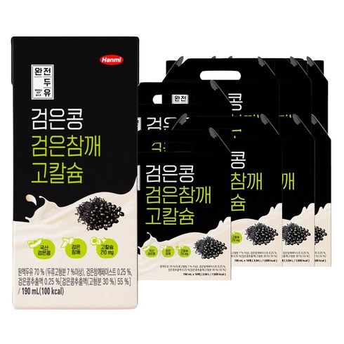 완전두유 검은콩 검은참깨 고칼슘, 190ml, 128개