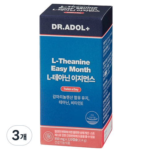 닥터아돌 L-테아닌 이지먼스 월경전 불편함, 120정, 3개