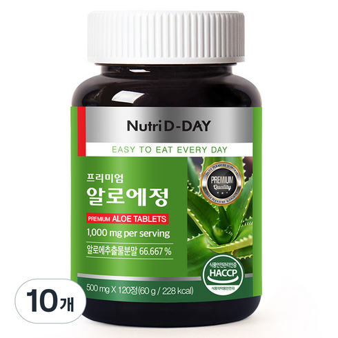 뉴트리디데이 프리미엄 알로에정 60g, 10개, 120정