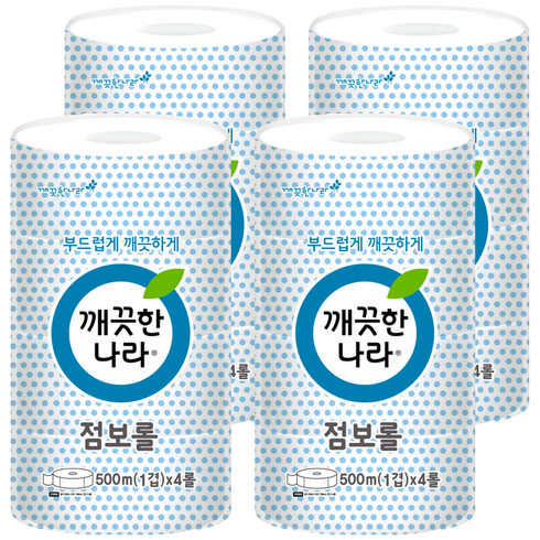 깨끗한나라 1겹 점보롤 화장지, 500m, 4개, 4롤