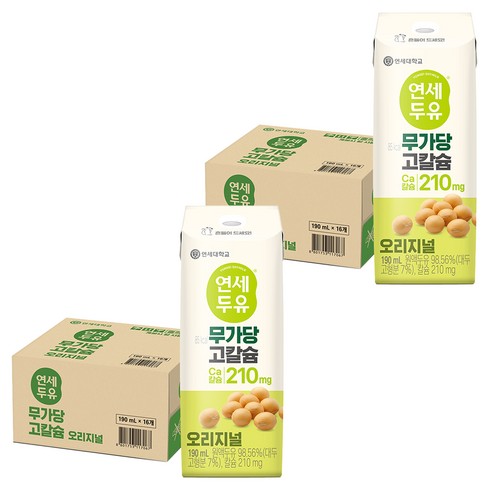연세두유 무가당 고칼슘 오리지널, 190ml, 32개