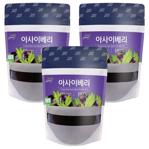 성풍양행 유기농 동결건조 아사이베리 분말, 100g, 3개
