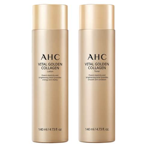 AHC 바이탈 골든 콜라겐 토너 140ml + 로션 140ml, 1세트