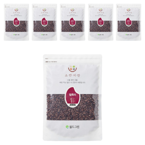 소반미반 찰흑미, 500g, 6개