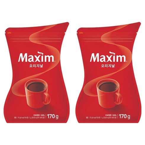 맥심 오리지날 커피, 170g, 1개입, 2개