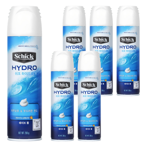 쉬크 하이드로 쉐이브 폼, 250g, 6개