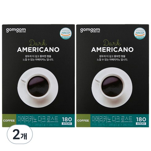 곰곰 아메리카노 다크로스트, 1g, 180개입, 2개