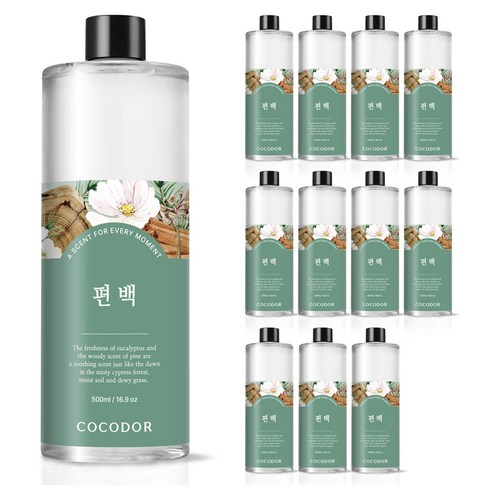 코코도르 디퓨저 리필액 대용량, 편백, 500ml, 12개