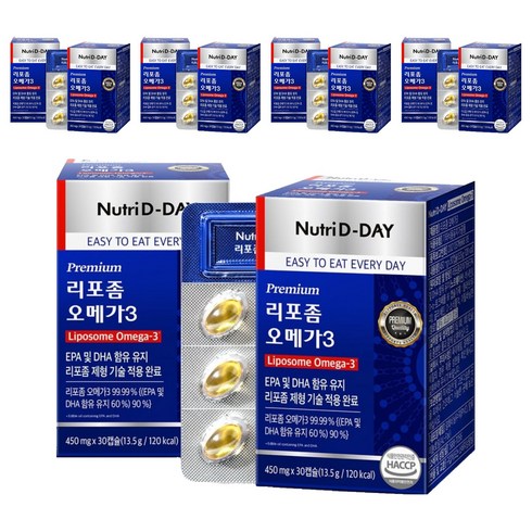 뉴트리디데이 프리미엄 리포좀 오메가3 13.5g, 30정, 10개