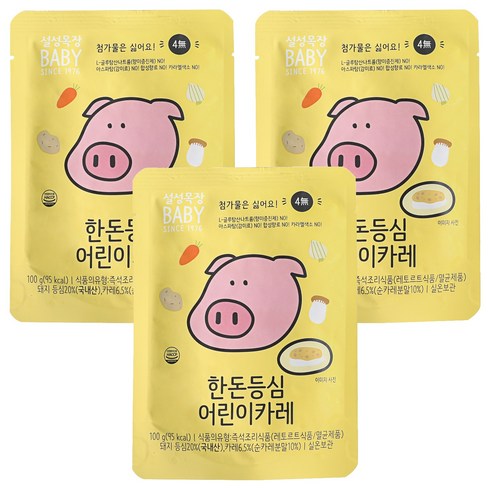 설성목장 한돈 등심 어린이 카레, 3개, 100g