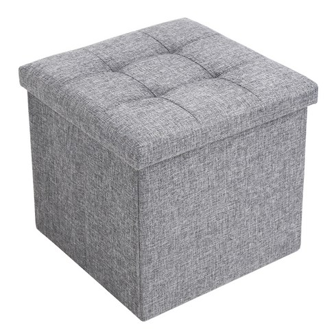 코멧 패브릭 수납 스툴 의자 중형, 그레이, 1개