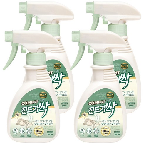 컴배트 진드기싹 스프레이 살충제, 290ml, 4개