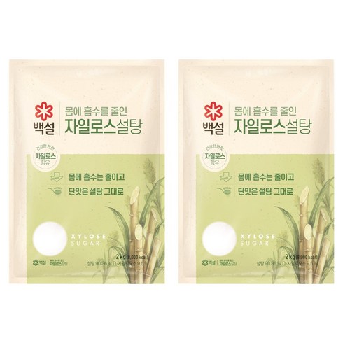 백설 자일로스 설탕, 2kg, 2개