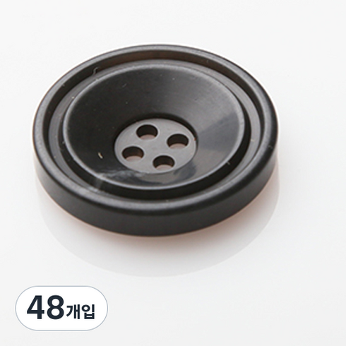 포맨 단추 30mm, 블랙, 48개입