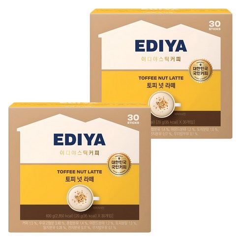 이디야 비니스트 토피넛 라떼분말, 20g, 30개, 2개