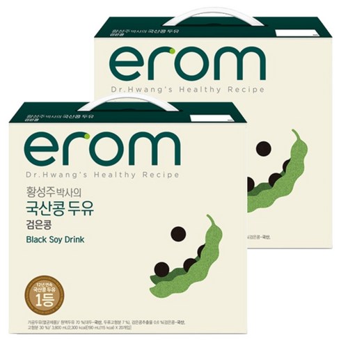 이롬 황성주 박사의 국산콩 두유 검은콩, 190ml, 40개