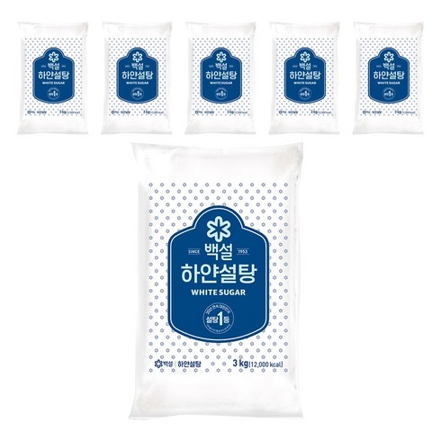 백설 하얀설탕, 3kg, 6개