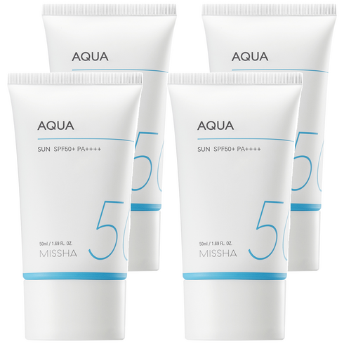 미샤 올 어라운드 세이프 블록 아쿠아 선크림 SPF50+ PA++++, 50ml, 4개