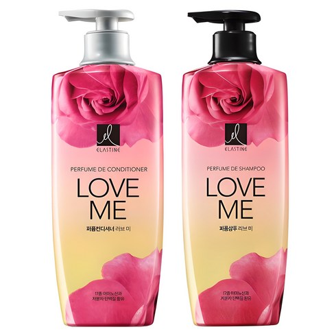 엘라스틴 퍼퓸 드 컨디셔너 + 샴푸 러브 미 피치 앤 프리지아향, 1개, 600ml