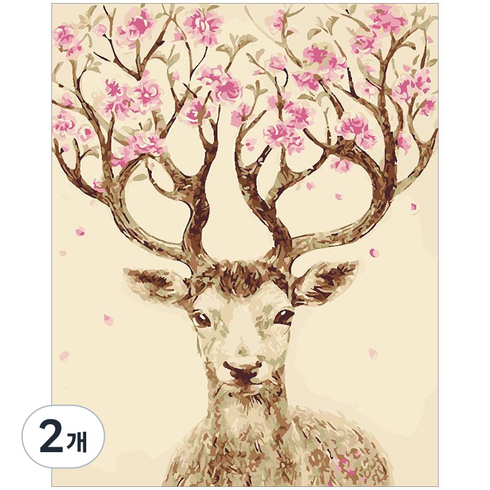 아이러브페인팅 DIY 명화그리기 40 x 50 cm, 분홍꽃사슴, 2개