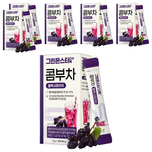 그린몬스터 디톡 콤부차 블랙사파이어, 5g, 10개입, 6개